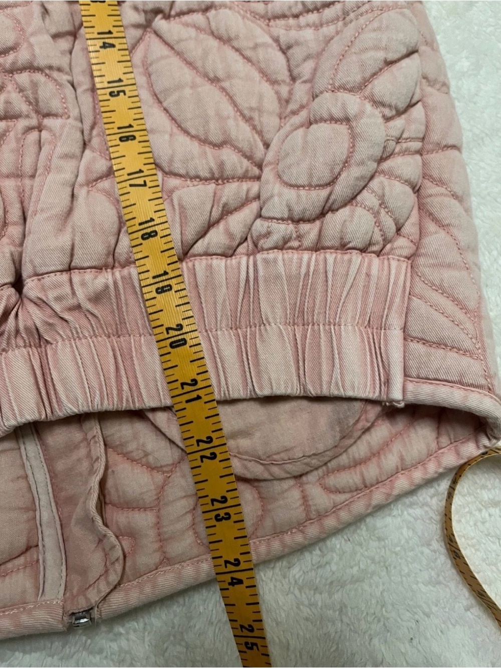 Anthropologie Floral Quilted Full Zip Jacket Coat Women’s Extra Small Dusty Pink - Picture 8 of 8